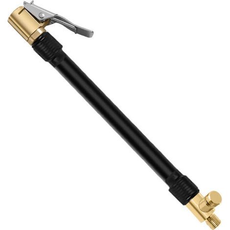 Brass inflation nozzle for tire valves. 2 nozzles included. Resistant up to 300 PSI. Compatible with inflators and pressure gauges.