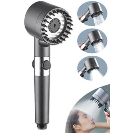 Pommeau de Douche Haute Pression avec Arret économie d'eau avec Filtre Douchette Douche Salle de Bain Réglable 3 Modes AntiCalcaire (1/4)