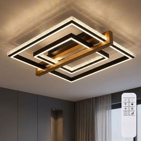 Plafoniera LED Lampada da soffitto Telecomando CCT nero opaco dimmerabile L 55 cm