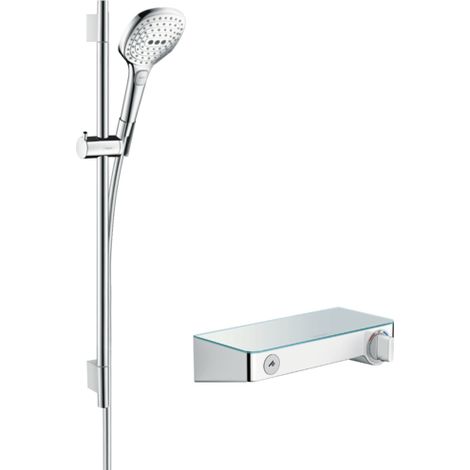 Hansgrohe - Combi douche Raindance Select E 120 3 jets avec barre 65 cm/ShowerTablet Select 300 blanc/chromé (1/2)