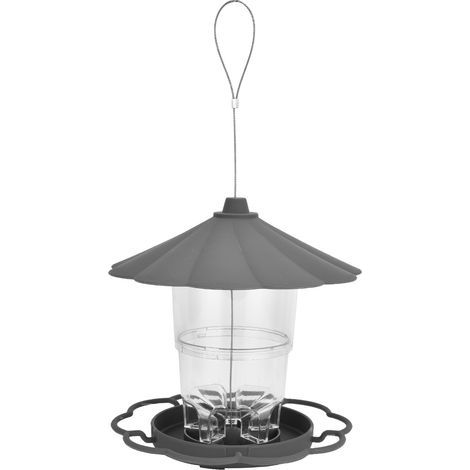 Transparenter, hängender Vogelfutterspender, pavillonförmiger Vogelfutterspender mit Dach für den Gartenhof (1/5)