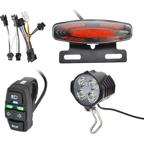 Beleuchtungsset für Elektrofahrräder, 36V/48V E-Bike-Scheinwerfer, Rücklichter, elektrische Blinker (1/5)
