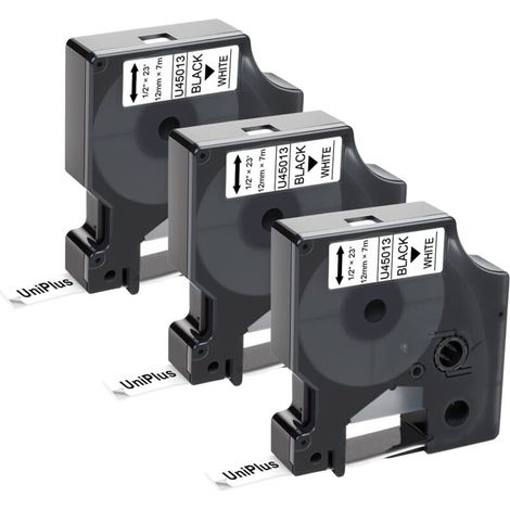Cinta de etiquetas compatible con Dymo 45013 S0720530, color negro sobre blanco, para Dymo LabelManager 160, 210D, 250, 260P, 280, 360D, 500TS y LabelWriter 450 DUO (12 mm x 7 m, paquete de 3), de DEB (1/5)