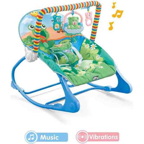 Transat portatif pour bébé, chaise à bascule apaisante et vibrante pour bébé, pour Max.Bébés de 18 kg/40 lb avec jouets suspendus musicaux (1/5)