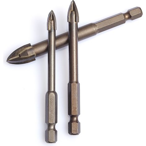 2 jeux tout‑matériaux 3-12 mm – Foret en croix pour faïence, verre et béton – Carottage universel