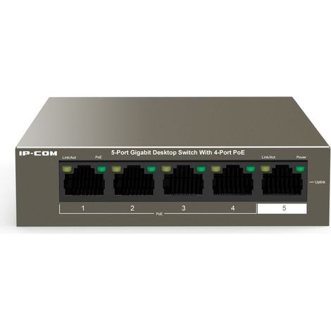 Ipcom poe switch g1105p-4-63w v1.0 5-port gigabit desktop poe switch mit 4-poe port v1.0 (g1105p-4 (1/3)