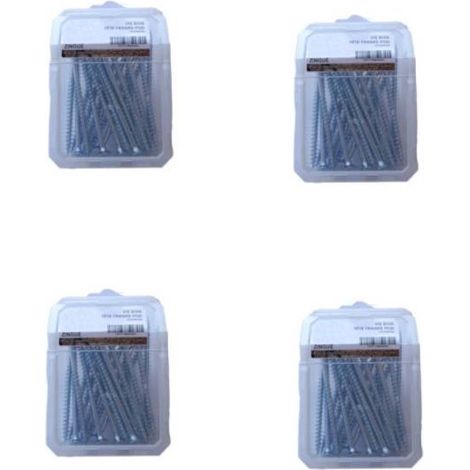 4 Coques de 50 Vis Bois Tête Fraisée F/Partiel 6 x 80 mm - Zingué blanc - D-Work (1/4)