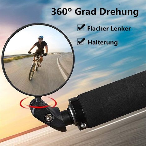 Specchietto retrovisore per bici da manubrio - Specchietto retrovisore grandangolare regolabile a 360° - Vetro antiriflesso - Robusto e durevole - per mountain bike (1 pz) (1/4)