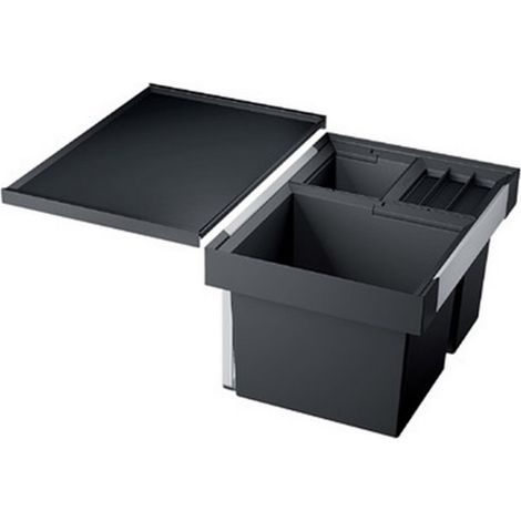cubo selectivo 30+8+8l plastico negro - 521473 - blanco - (1/2)