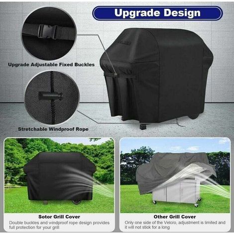 Housse de protection imperméable pour barbecue à gaz, Fixation Bilatérale Réglable avec Boucle, Convient pour Barbecue Weber, Dimensions 152 cm/60 pouces. (1/3)