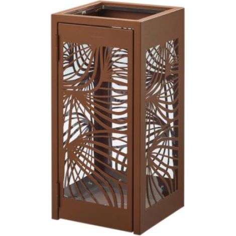 Corbeille à poser ou à fixer Bella anti-nuisible - 110l sans cendrier - effet Corten (aspect acier rouillé) (1/3)