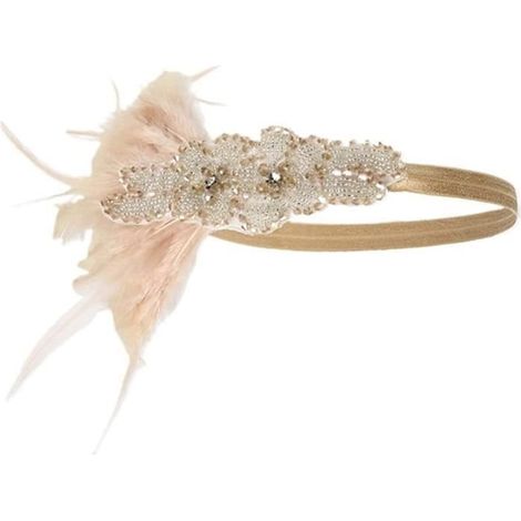 Années 1920 bandeau flapper bandeau en plumes rugissant années 20 grand accessoire de cheveux gatsby (1/4)
