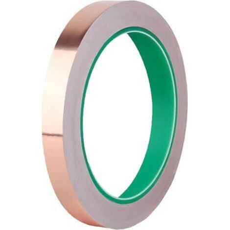 1 Pcs Double-Sided Conductive Tape, Adhesive Copper Tape, 10mm x 20m Copper Foil Tape, Heat Resistant (1/5)