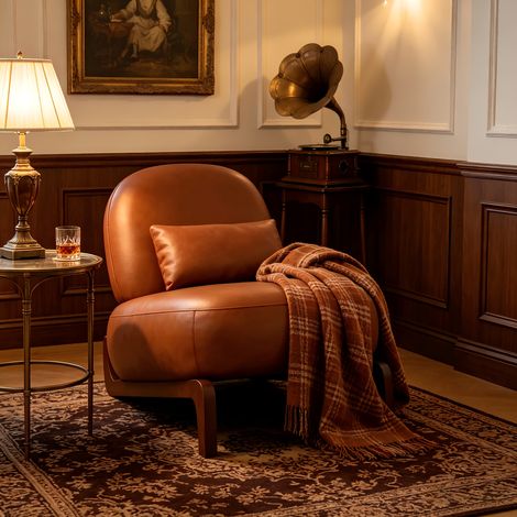 Joli fauteuil d'appoint avec pieds en bois massif, fauteuil de salon en velours avec coussin moelleux, fauteuil confortable pour la chambre, fauteuil de lecture confortable sans accoudoirs pour appart (1/5)