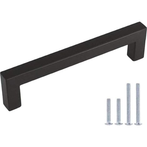 ZOLGINAH Lot de 10 Poignee de Meuble Cuisine Noir Poignée Cuisine Entraxe 160mm Poignée meuble noir Poignées Noires Poignée Meuble Poignée Inox Poignée (1/5)