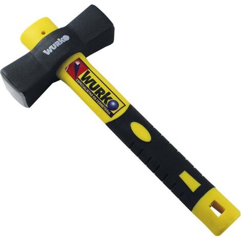 WURKO maceta española mango fibra 1500 gr , Maceta española 1500 grPeso: 1500 gramosMango de fibra de vidrioPara construcción, obras ,albañileríaMango negro y amari (1/3)