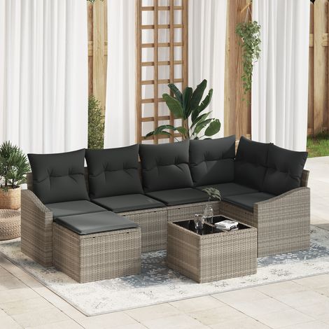 Garden Dining Set 7 pcs Light Grey vidaXL (1/5)
