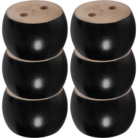 Pieds de meubles coniques en bois, rehausseurs de canapé, noirs, lot de 18 (1/5)