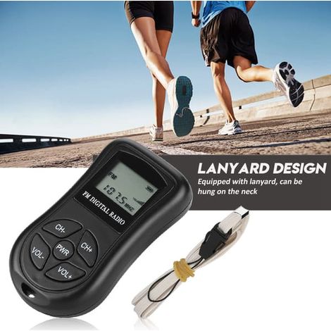 Mini radio numérique portable avec écran LCD, casque et cordon, récepteur FM stéréo compact personnel (1/5)