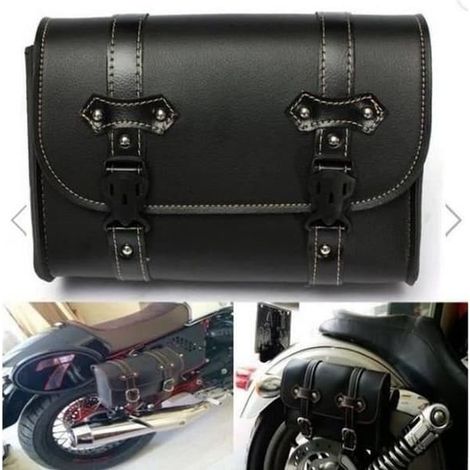 SS-33 - Sacoche de moto en cuir neuve, universelle pour Harley Davidson, Yamaha et Triumph (1/5)