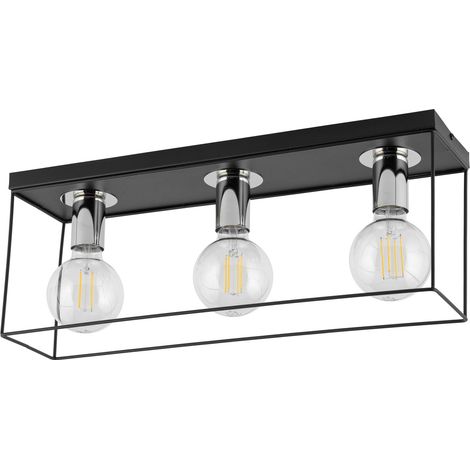 Plafonnier loft métal noir/argent Vox 3xE27 15W Sigma (1/2)
