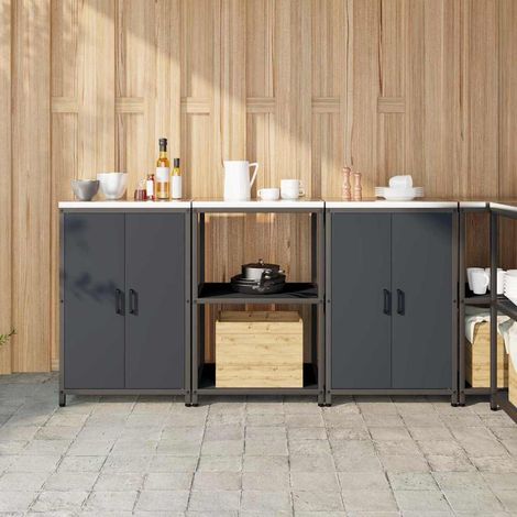 Aufbewahrungsset für die Küche mit Regal 3 pcs Anthrazit