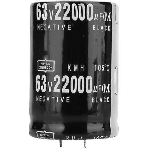 Condensateur électrolytique en aluminium 63 V 22 000 µF, 105 °C, bornes standard (SN), 35 x 50 mm (1/4)