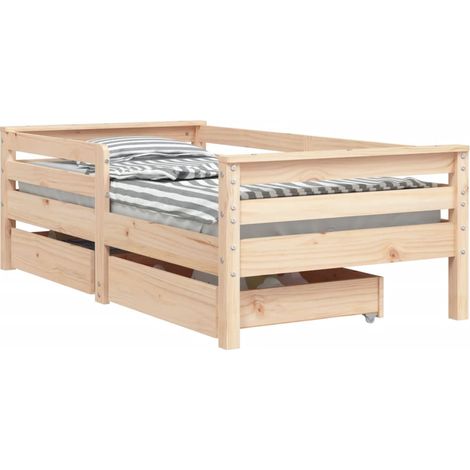 vidaXL Kinderbettgestell mit Schubladen 70x140 cm aus massivem Kiefernholz
