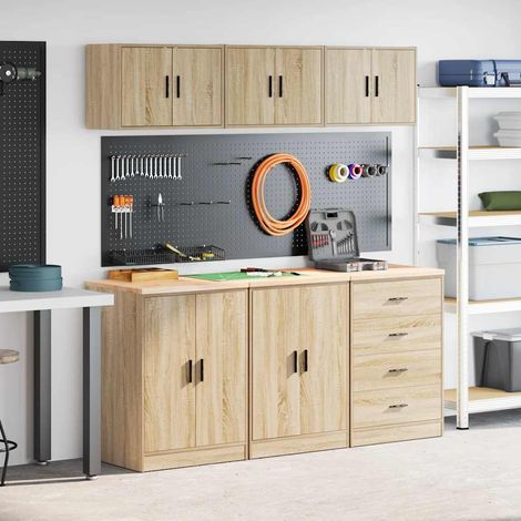 vidaXL Armoires de garage 6 pcs chêne sonoma bois d'ingénierie