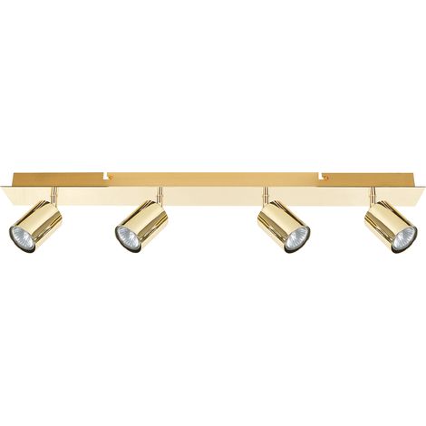 Lámpara de techo metal dorado 4 pantallas de luz luces ajustables diseño industrial moderno Tigris