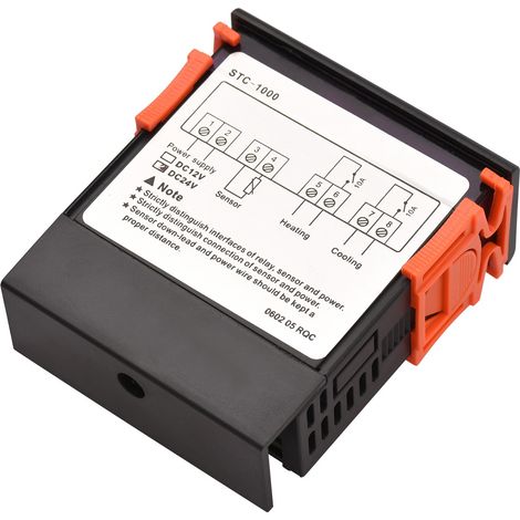 Régulateur de température numérique STC-1000 thermostat intelligent réfrigérateur 24V DC chauffage/refroidissement/étalonnage/démarrage différé/alarme haute/basse température (1/5)