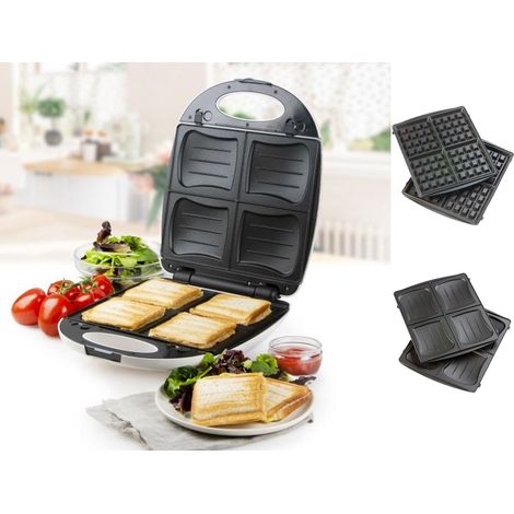 2in1 Sandwichmaker 4er Muschelplatte, Waffeleisen 1200W (1/5)