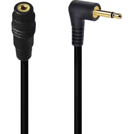 Câble d'extension jack 2,5 mm coudé droit mono plaqué or 1,8 mètre