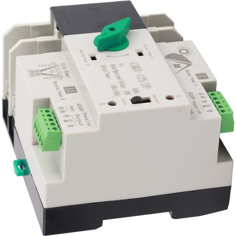 Commutateur de transfert automatique à double alimentation 2P, contrôleur de circuit rapide au niveau de la milliseconde AC230V 100A, énergie solaire résidentielle. (1/5)