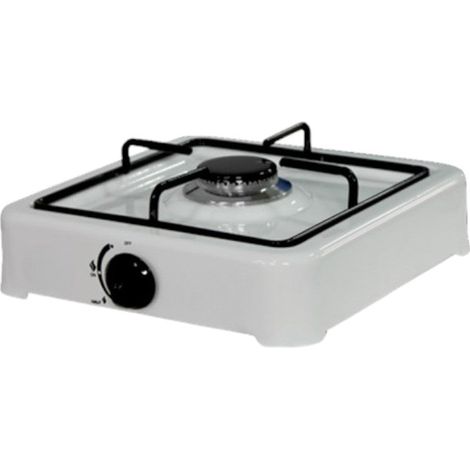 Cocina de gas de acero de 1 quemador con quemador de aleación que corta la llama y parrilla 23x23x12 cm