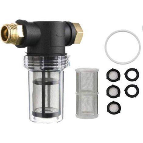 Filtre de tuyau d'arrosage pour eau d'entrée de nettoyeur haute pression, filtre en ligne pour sédiments, tamis à 40 mailles, 100 mailles supplémentaires (1/5)