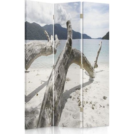 Paravento bilaterale 360, Rami di alberi su una spiaggia tropicale - 110x170 (1/5)