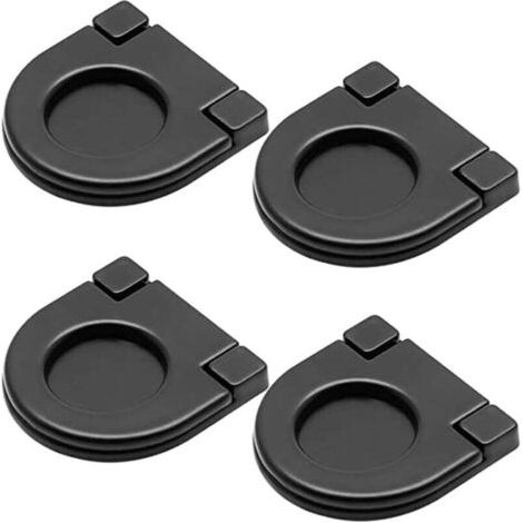 4 Pièces Poignées invisibles, Poignées de porte de tiroir armoire de cuisine boutons 36mm, tirette avec vis, Poignée de tiroir de quincaillerie d'armoire de cuisine horizontale (Noir)