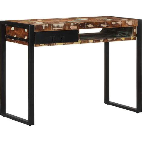 Desk Multicolour 100x50x75 cm Solid Wood Reclaimed vidaXL (1/5)