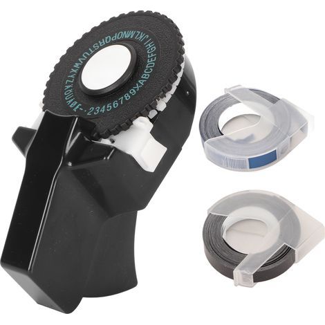 Tintenlose Prägemaschine, ergonomisches Design, einfach zu bedienen, tragbar für Bastel- und DIY-Projekte, inklusive Bänder, Farbe: Schwarz. (1/5)