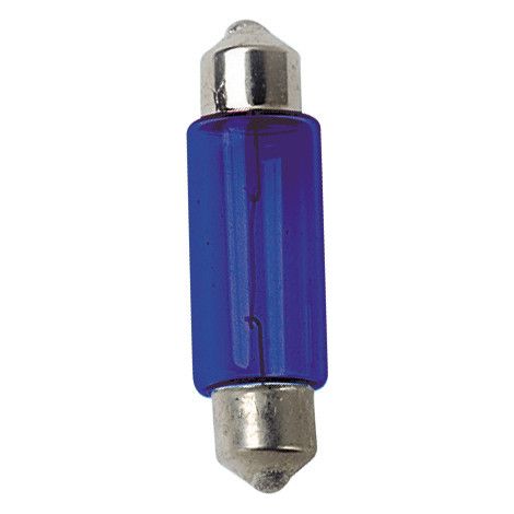 12V Lampada siluro - (C10W) - 11x35 mm - 10W - SV8,5-8 - 2 pz  - D/Blister - Blu (1/4)