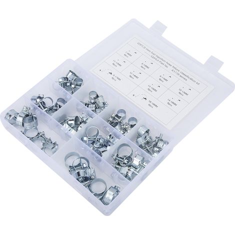 Lot de 60 mini colliers de serrage galvanisés pour tuyaux de carburant et accessoires automobiles (1/5)