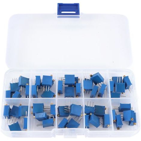 Potentiomètres réglables 3296W, 50 pièces, résistance Variable 500 1K 2K 5K 10K 20K 50K 100K 200K 1M Ohm (1/5)