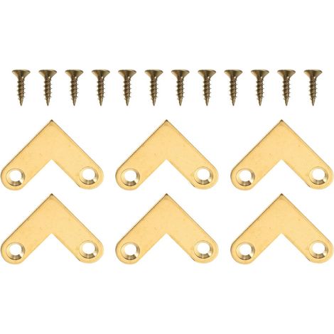 Équerres d'angle Surface Lisse et Robuste, pour Cadres Photo Lot de 6 en Laiton Massif pour Renfort Meuble et Artisanat (1/5)