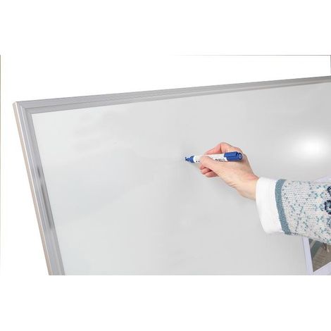 PROVOST - Tableau blanc en tôle émaillée pour écriture effaçable à sec - Cadre aluminium anodisé