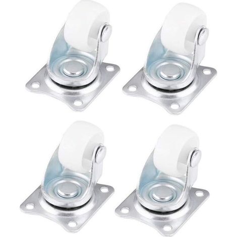 4 pièces roulettes pivotantes universelles, roues pivotantes 25 mm, roulette charge lourde roues silencieuses charge maximale de 40 kg, pour chaises, petits chariots, valises Crezuo (1/4)