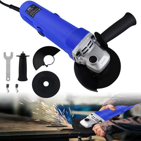 Meuleuse d'angle 1100W, lame de 115 mm-vitesse à vide 12000 tr / min, meuleuse d'angle avec protection anti-redémarrage, capot de protection et poignée latérale multi-positions, utilisée pour la coupe (1/5)