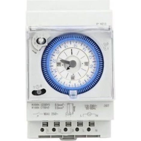 Horloge Piscine Mécanique 16A 250V Programmateur Piscine Horloge Chauffe Eau 15 Minutes 24 Heures pour Hogar, Cocina, Interior, Exterior Iluminación Exterior