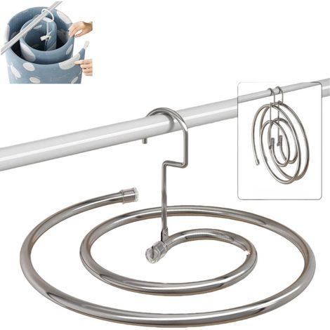 Tendedero de ropa en espiral - Tendedero de sábanas - Tendedero colgante - Diámetro 41,8 cm - Longitud total de la espiral 2,2 m - Plegable - Adecuado para (1/5)