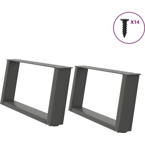 Couchtischbeine U-Form 2 Stk. Anthrazit 70x(30-31) cm Stahl